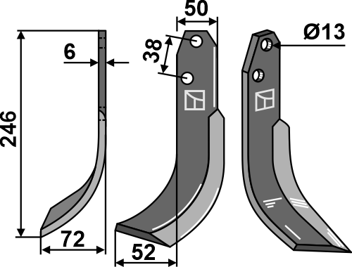 Fräsmesser, linke Ausführung geeignet für: Valpadana blade