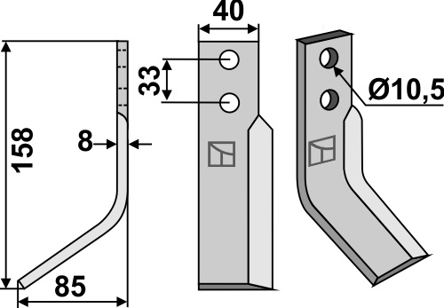 Fräsmesser, linke Ausführung geeignet für: Zappator blade