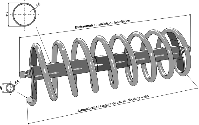 Rodillos espiral - modelo derecho