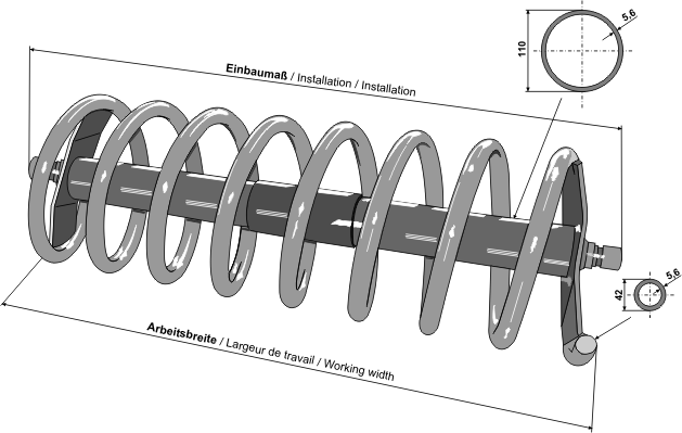 Rodillos espiral - modelo izquierdo