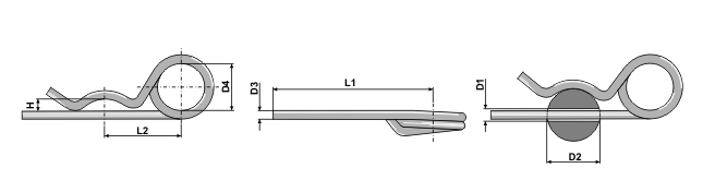 Double spring pins according to DIN 11024