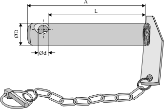 Socket pin with chain and linch pin - Type I