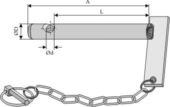 Socket pin with chain and linch pin - Type III