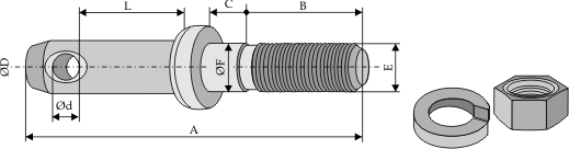 Lower-link pins with screw - Type I